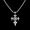 Classic Unisex Flower Cross Shape Pewter Slide Pendant