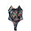 Leaf Print Backless Swimwear