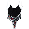 Leaf Print Backless Swimwear