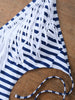 Halter Tassels Striped One Piece Monokini Swimwear