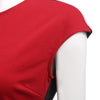 Brief Short Sleeve Round Collar Color Block Women Dress