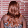 Qianbaihui Long Wavy Side Bangs Brown Synthetic Wig