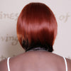 Qianbaihui Elegant Short Bobo Side Bangs Natural Straight Gradient Colors Synthetic Wig