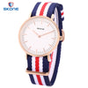 SKONE 6165L Female Quartz Watch Daily Waterproof Concise Style Nylon Band Japan Movt Wristwatch