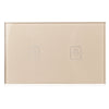 Smart Touch Wall Light Switch 2 Gang 1-way Intelligent Controller Crystal Panel