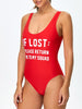 If Lost Letter Unlined One Piece Swimsuit