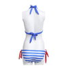 Women Beach Swimming Sexy Striped Bikini Separated Swimsuit