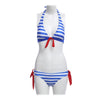 Women Beach Swimming Sexy Striped Bikini Separated Swimsuit