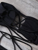 Cut Out High Waisted Lace-Up Strapless Bathing Suit