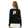 Causal Long Sleeve V Neck Zipper Type Pullover Women T-shirt