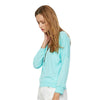 Causal Long Sleeve V Neck Zipper Type Pullover Women T-shirt