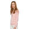Causal Long Sleeve V Neck Zipper Type Pullover Women T-shirt
