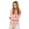 Causal Long Sleeve V Neck Zipper Type Pullover Women T-shirt