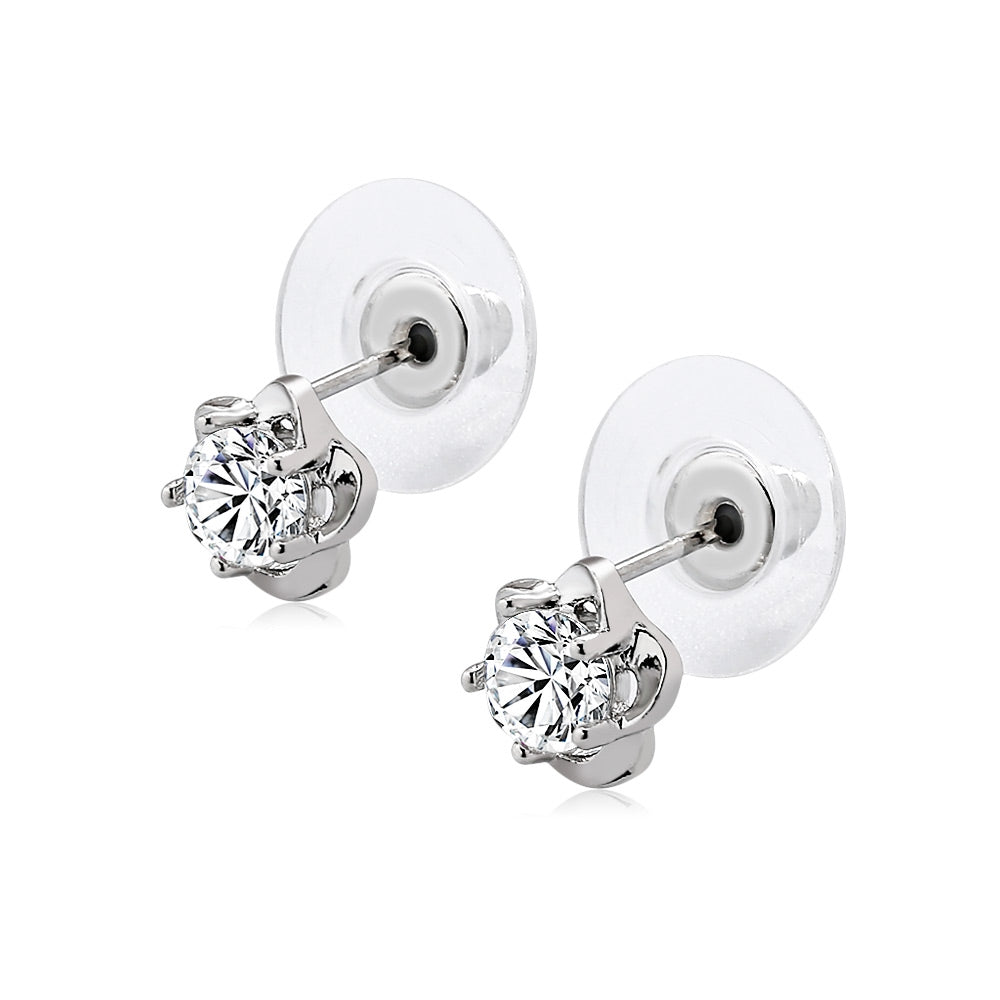 Lovely Wintersweet Shape Platinum Plated Stud Earrings for Women