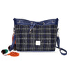 Fashionable Drawstring Plaid and Fringe Bucket Bag for Women