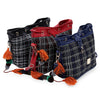 Fashionable Drawstring Plaid and Fringe Bucket Bag for Women