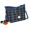 Fashionable Drawstring Plaid and Fringe Bucket Bag for Women