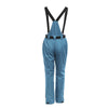Unisex Water Resistant Warm Denim Suspenders Skiing Snowboarding Pants