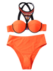 Push Up Print Panel Crosscriss Bikini Set