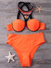 Push Up Print Panel Crosscriss Bikini Set