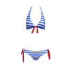 Women Beach Swimming Sexy Striped Bikini Separated Swimsuit