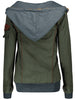 Active Hooded Skew Zippered Long Sleeve Thick Hoodie For Women