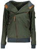 Active Hooded Skew Zippered Long Sleeve Thick Hoodie For Women