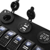 Vehicle 5 Pin Double LED Light Dual USB Charger 6 Bit Switch Voltmeter Composite Panel