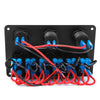Vehicle 5 Pin Double LED Light Dual USB Charger 6 Bit Switch Voltmeter Composite Panel