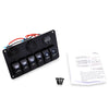 Vehicle 5 Pin Double LED Light Dual USB Charger 6 Bit Switch Voltmeter Composite Panel