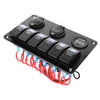 Vehicle 5 Pin Double LED Light Dual USB Charger 6 Bit Switch Voltmeter Composite Panel