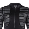 Sexy Black Tulle Diaphanous Bodysuits with Zipper