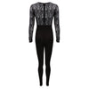 Sexy Lace High Waist Long Sleeve Slim Jumpsuit for Women