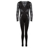 Sexy Lace High Waist Long Sleeve Slim Jumpsuit for Women