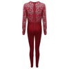 Sexy Lace High Waist Long Sleeve Slim Jumpsuit for Women