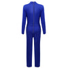 Fashion Solid Long Sleeve Loose Pants Jumpsuit with Zipper for Women