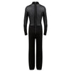 Fashion Solid Long Sleeve Loose Pants Jumpsuit with Zipper for Women
