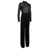 Fashion Solid Long Sleeve Loose Pants Jumpsuit with Zipper for Women