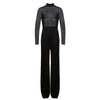 Fashion Solid Long Sleeve Loose Pants Jumpsuit with Zipper for Women