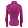 Women Fourneedle Six Lines Space Dyed Sports Top with Zipper