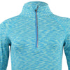 Women Fourneedle Six Lines Space Dyed Sports Top with Zipper