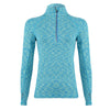Women Fourneedle Six Lines Space Dyed Sports Top with Zipper