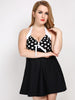 Plus Size Polka Dot Halter Two Piece Swimsuit