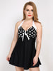 Plus Size Polka Dot Halter Two Piece Swimsuit