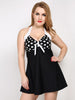 Plus Size Polka Dot Halter Two Piece Swimsuit