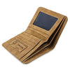 Solid Color Letter Embellishment Dull Polish Open Vertical Wallet for Men