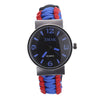 EMAK Multifunctional Survival Paracord Bracelet Watch with Compass Flint Fire Starter Scraper Whistle Gear