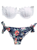 Alluring Strapless Tiny Floral Print Bikini Set For Women