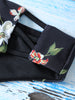 High Neck Floral Cutout Strappy Bikini Swimsuit