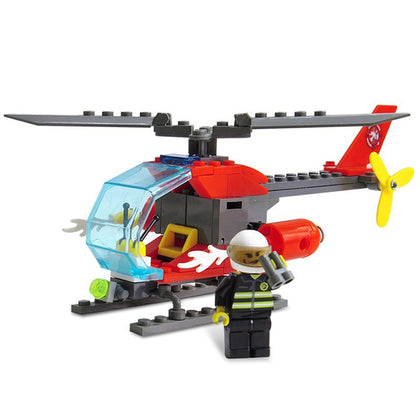 ABS Firefighter Helicopter Building Block DIY Model for Kids 89pcs